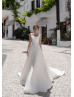 Scoop Neck Ivory Satin Simple Chic Wedding Dress